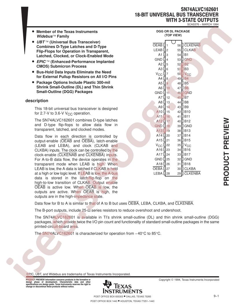 SN74ALVC162601