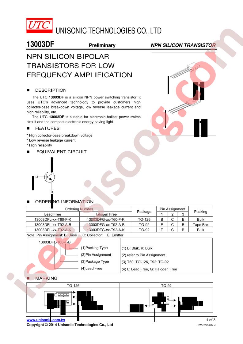 13003DFG-XX-T92-A-K