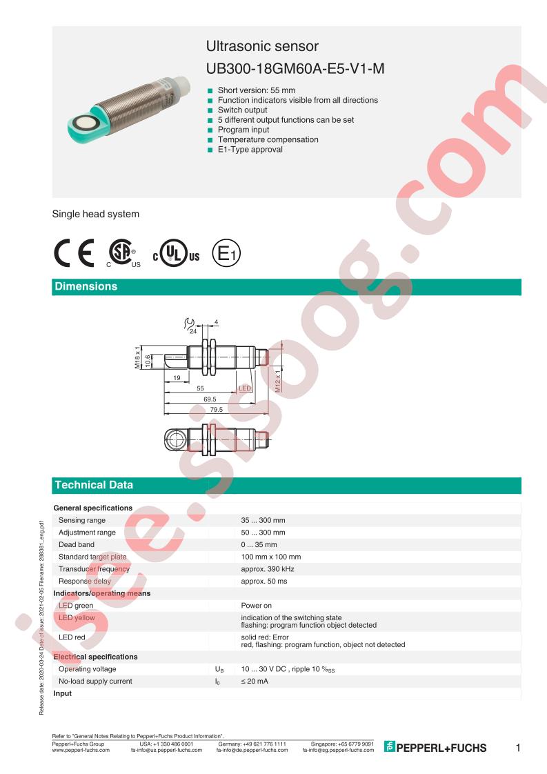 UB300-18GM60A-E5-V1-M