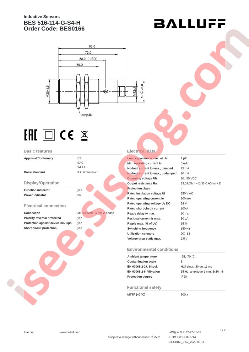 BES516-114-G-S4-H