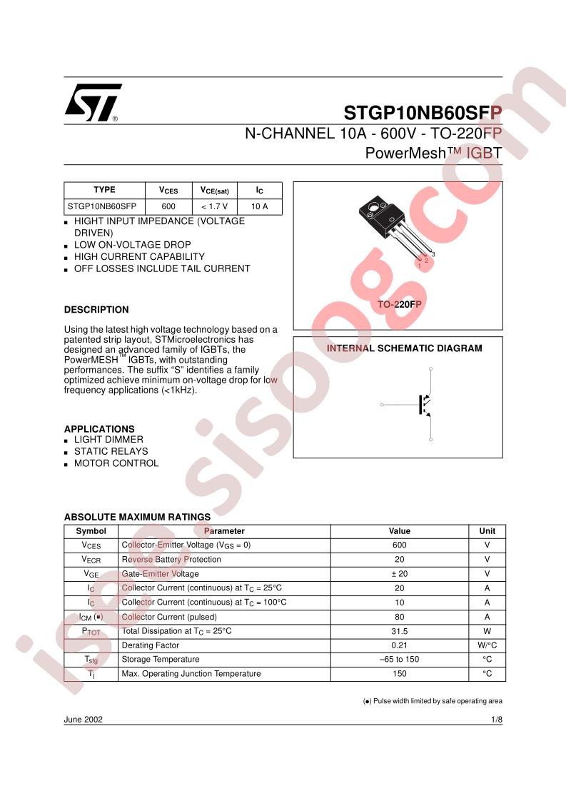 STP10NB60SFP