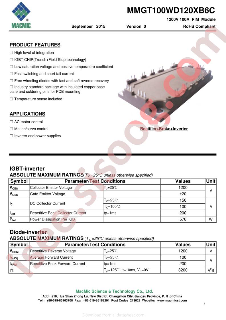 MMGT100WD120XB6C