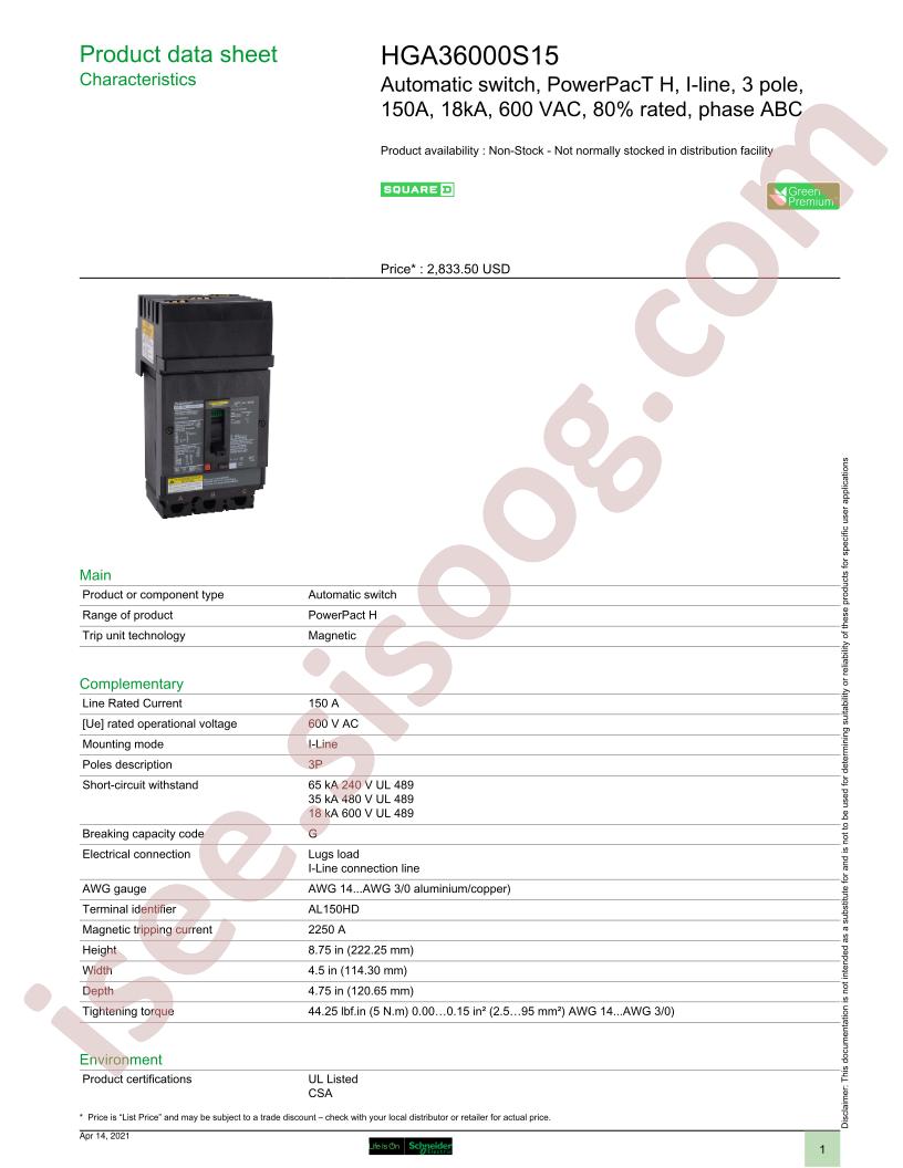 HGA36000S15