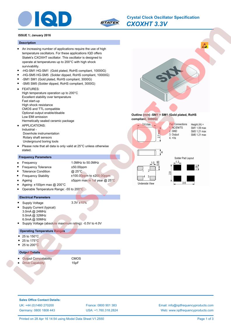 CXOXHT-3.3V