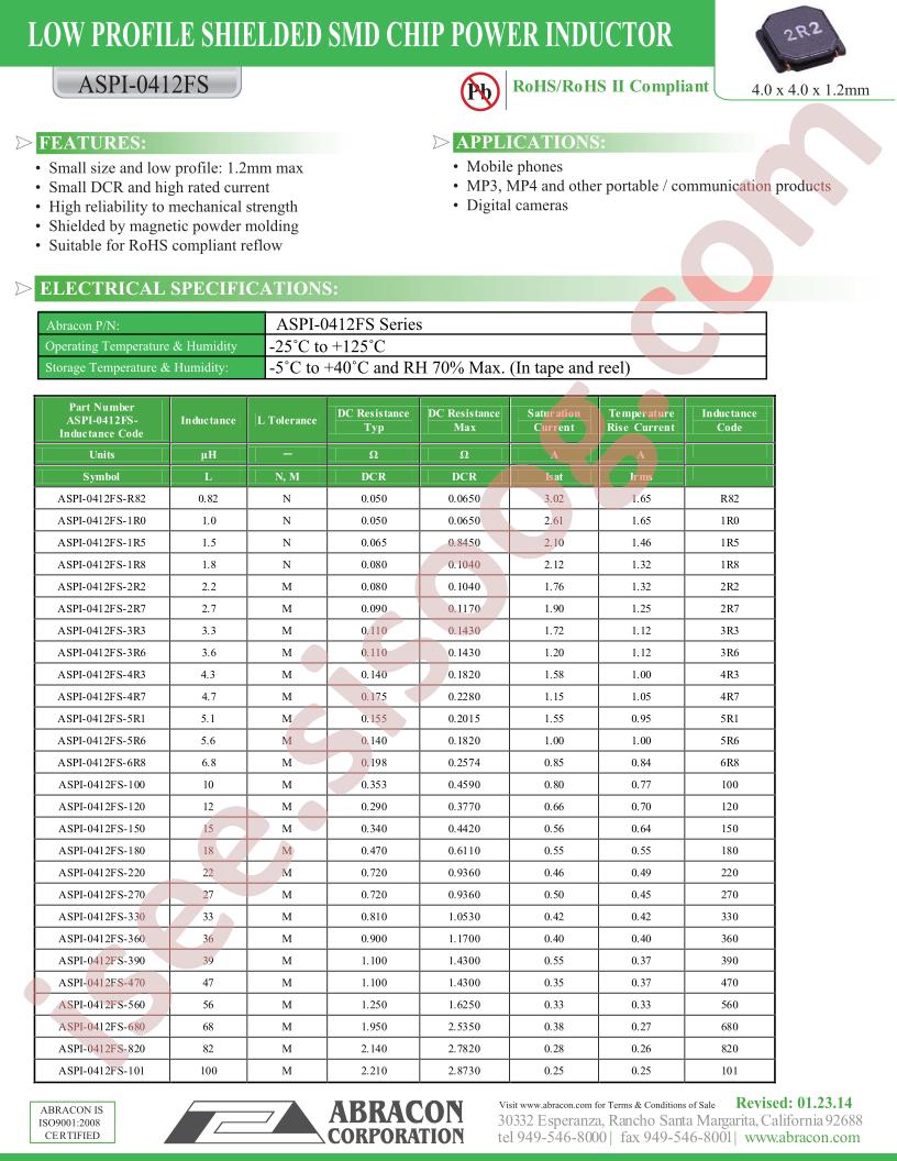 ASPI-0412FS-1R0