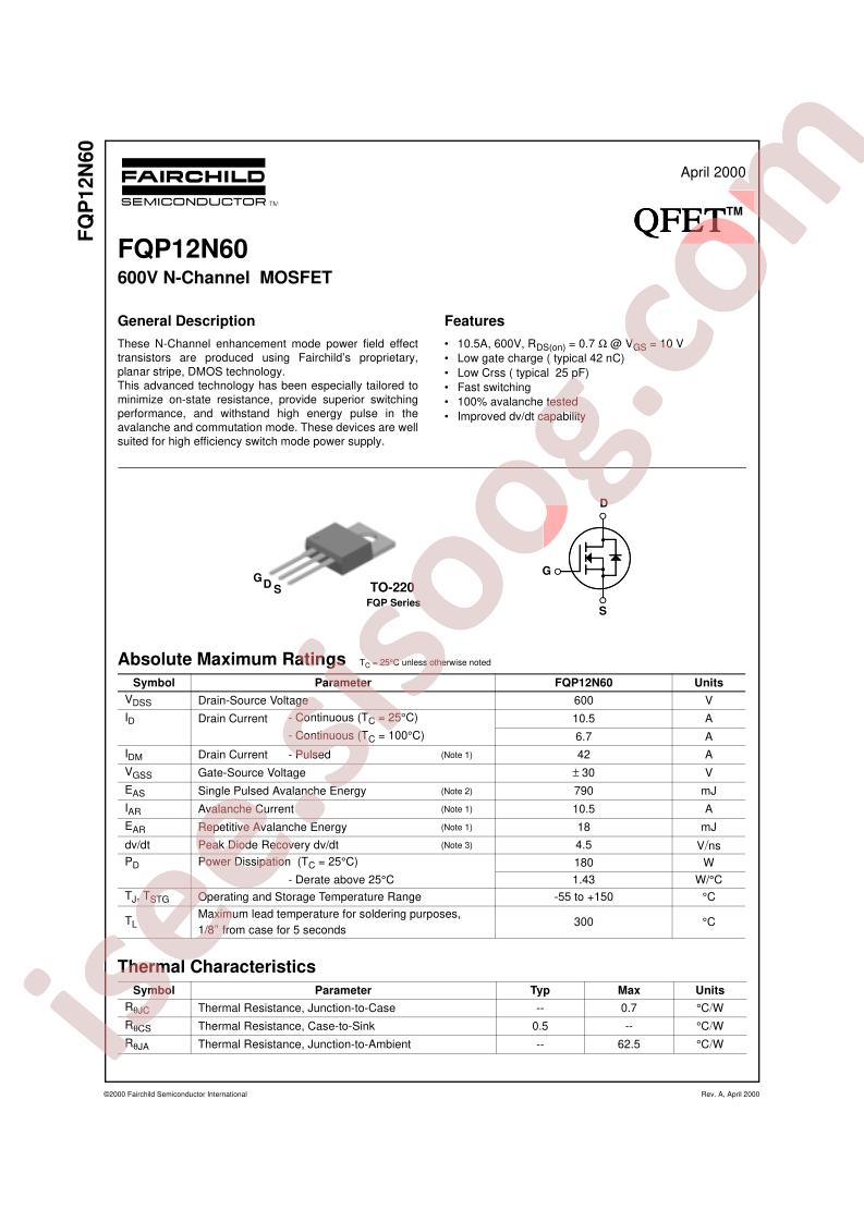 FQP12N60