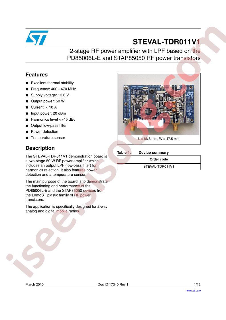 STEVAL-TDR011V1
