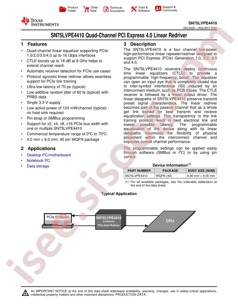 SN75LVPE4410