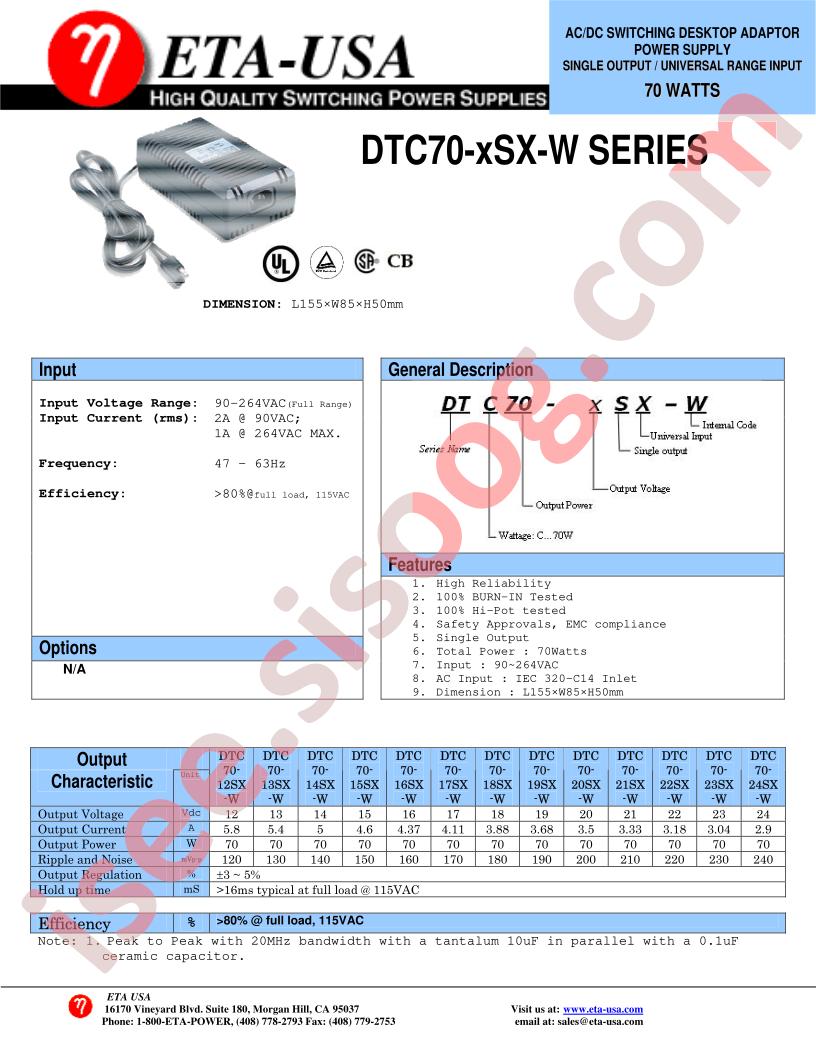 DTC70-16SX-W