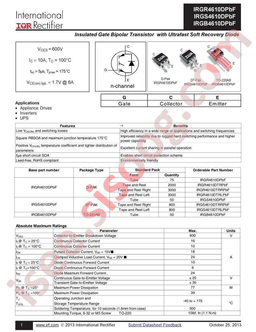 IRGR4610DTRRPBF