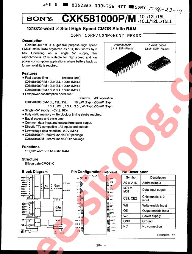 CXK581000M-10LL