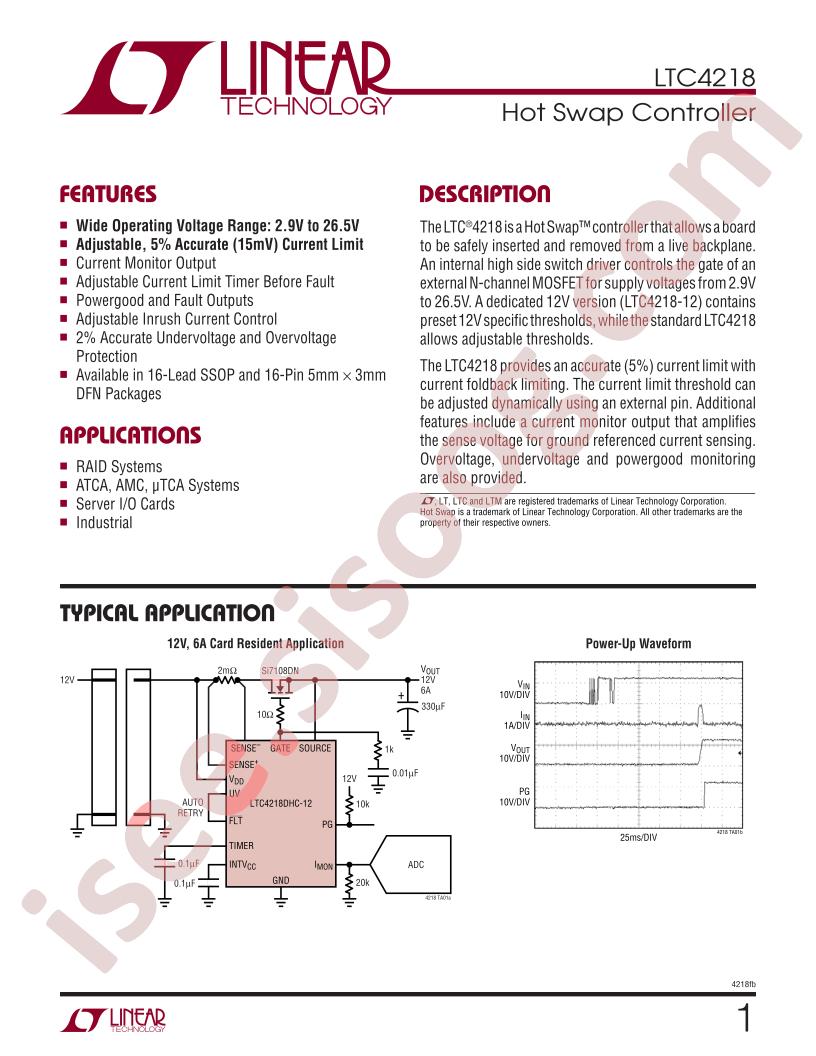 LTC4218CDHC-12-TRPBF