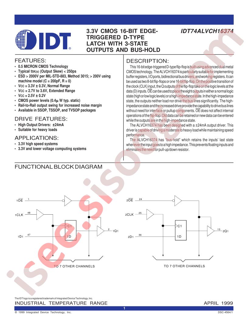 IDT74ALVCH16374