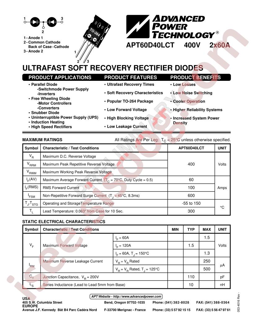 APT60D40LCT