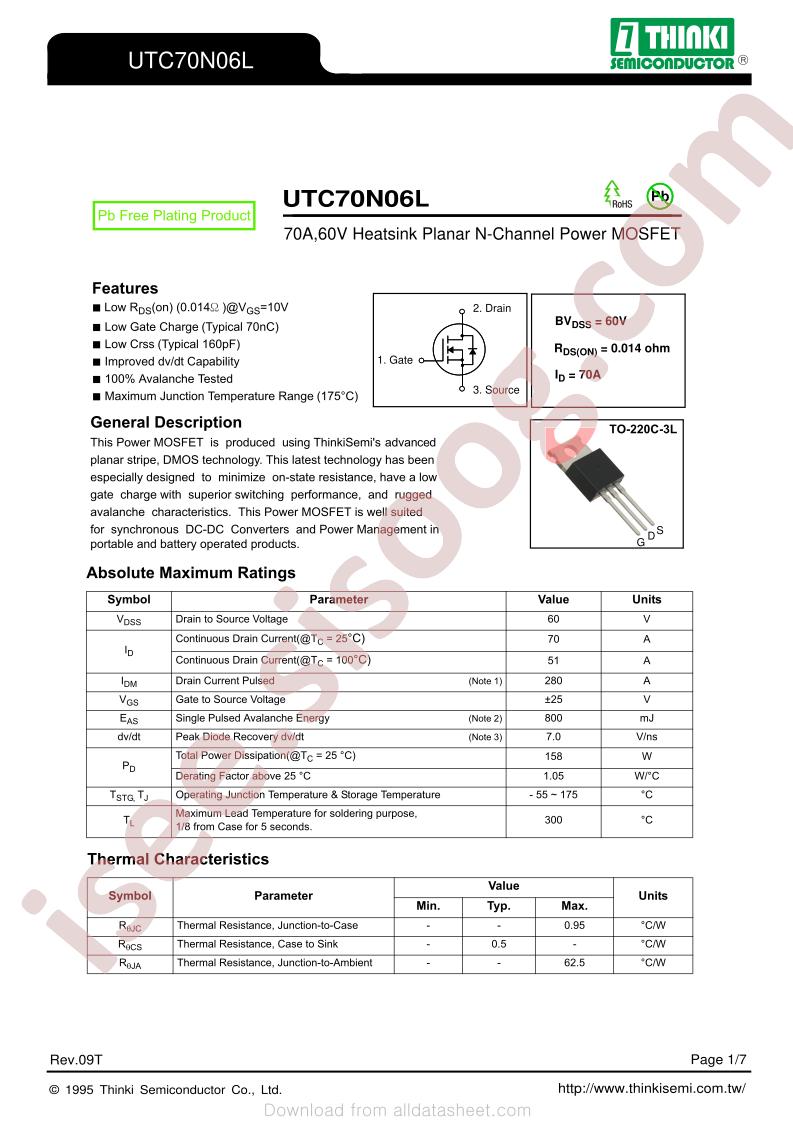 UTC70N06L