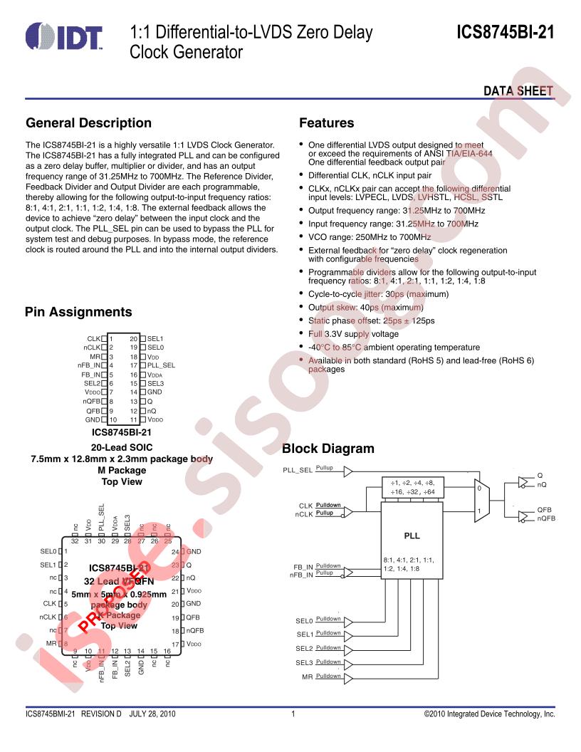 ICS8745BI-21