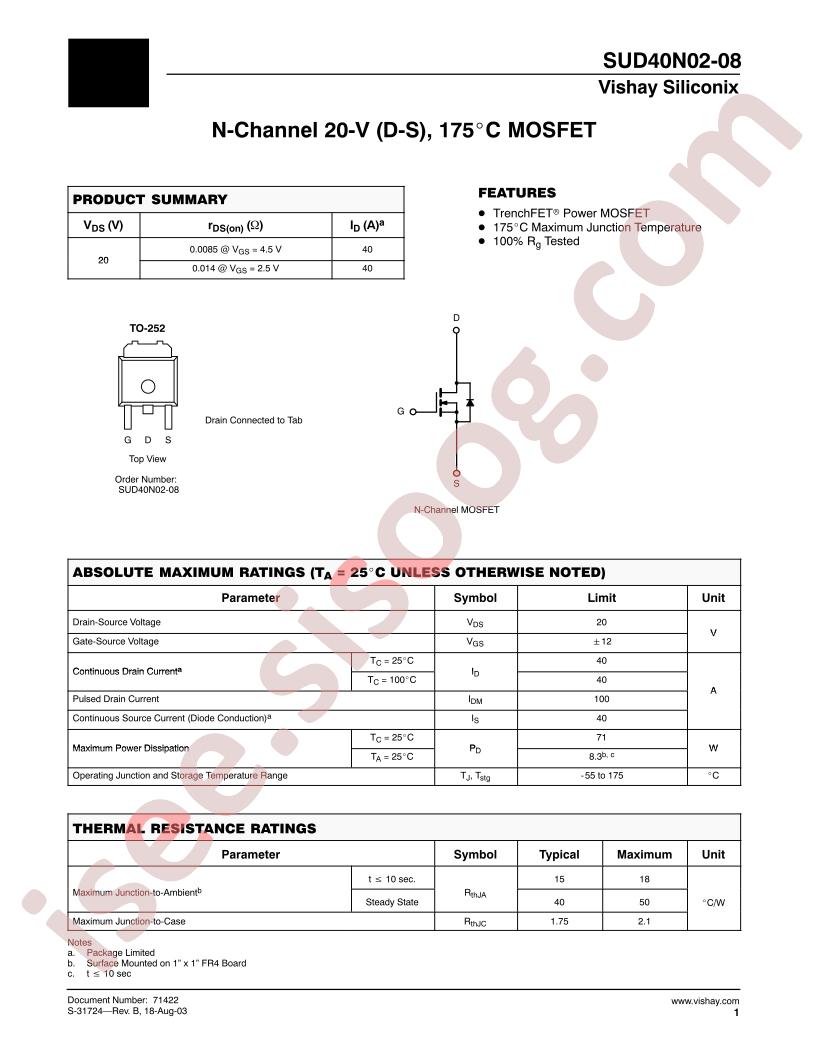 SUD40N02-08