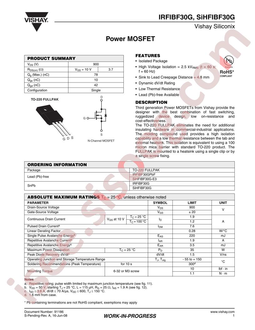 IRFIBF30G