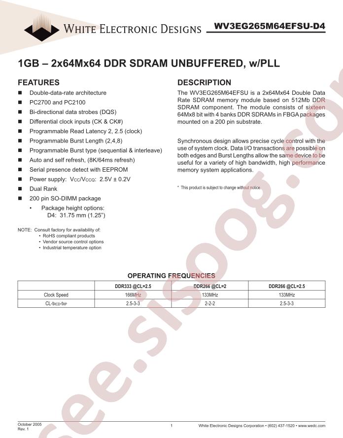 WV3EG264M64EFSU262D4-SG
