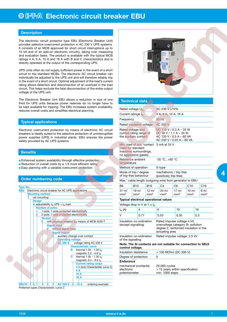 EBU-TA1-003-AC230V-B-10A