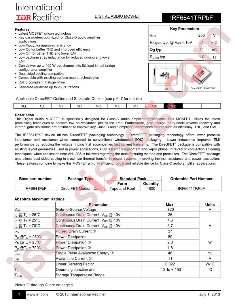 IRF6641PBF