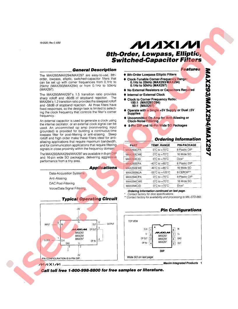 MAX293CWE
