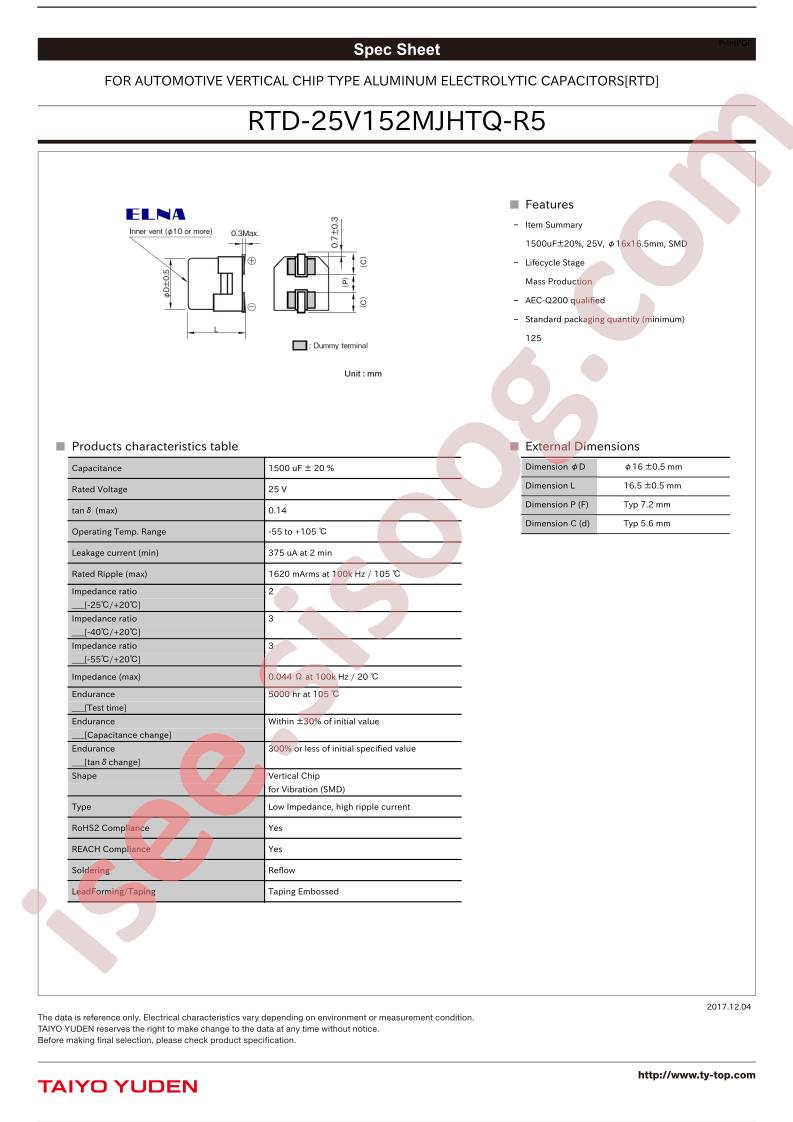 RTD-25V152MJHTQ-R5