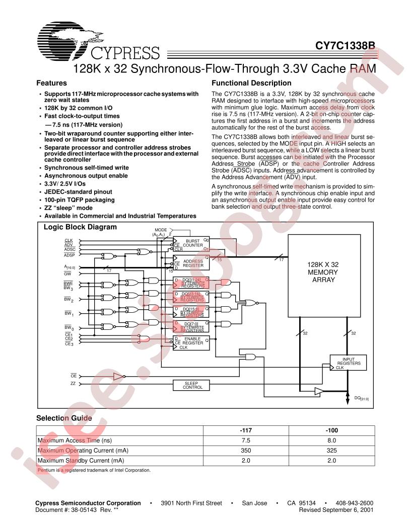 CY7C1338B-100AC