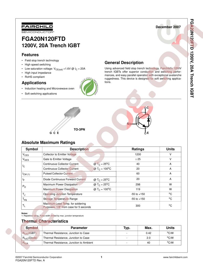 FGA20N120FTD
