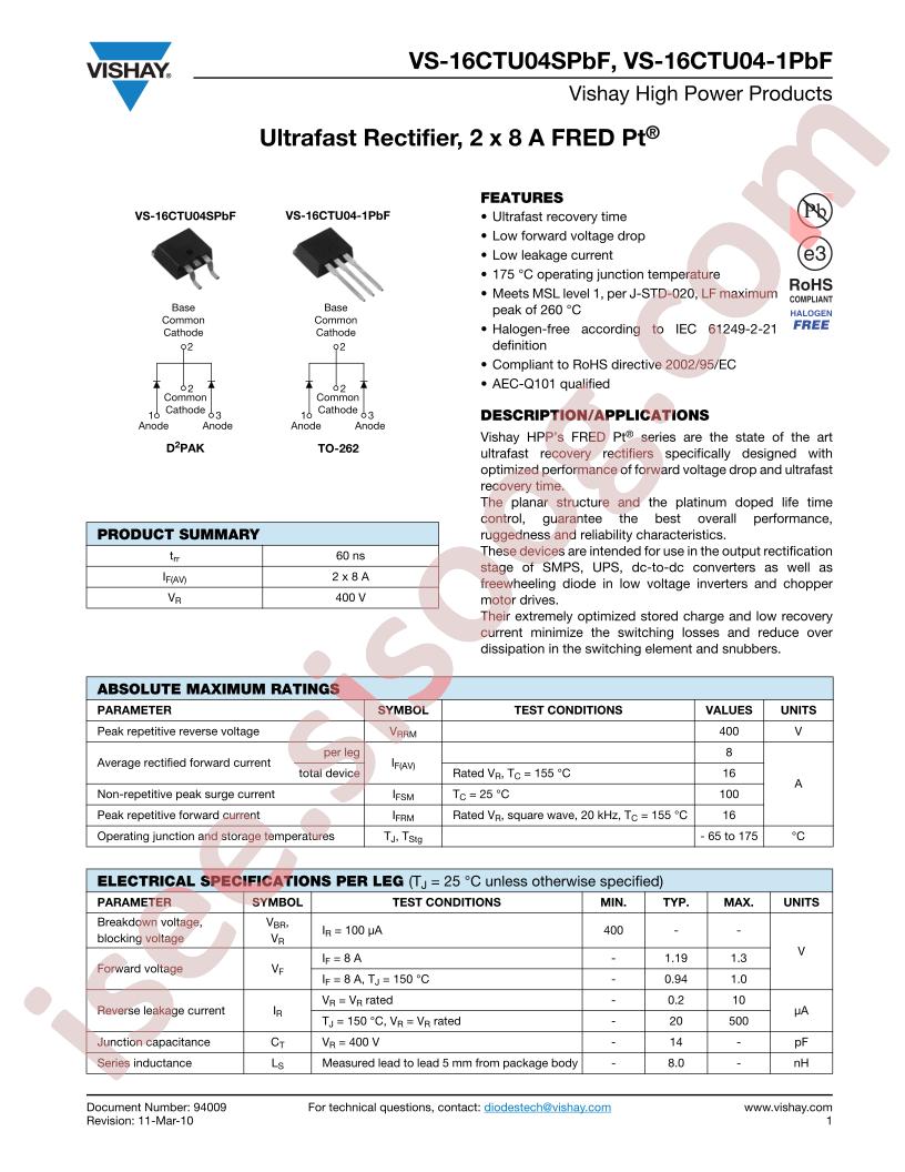 16CTU04-1PBF