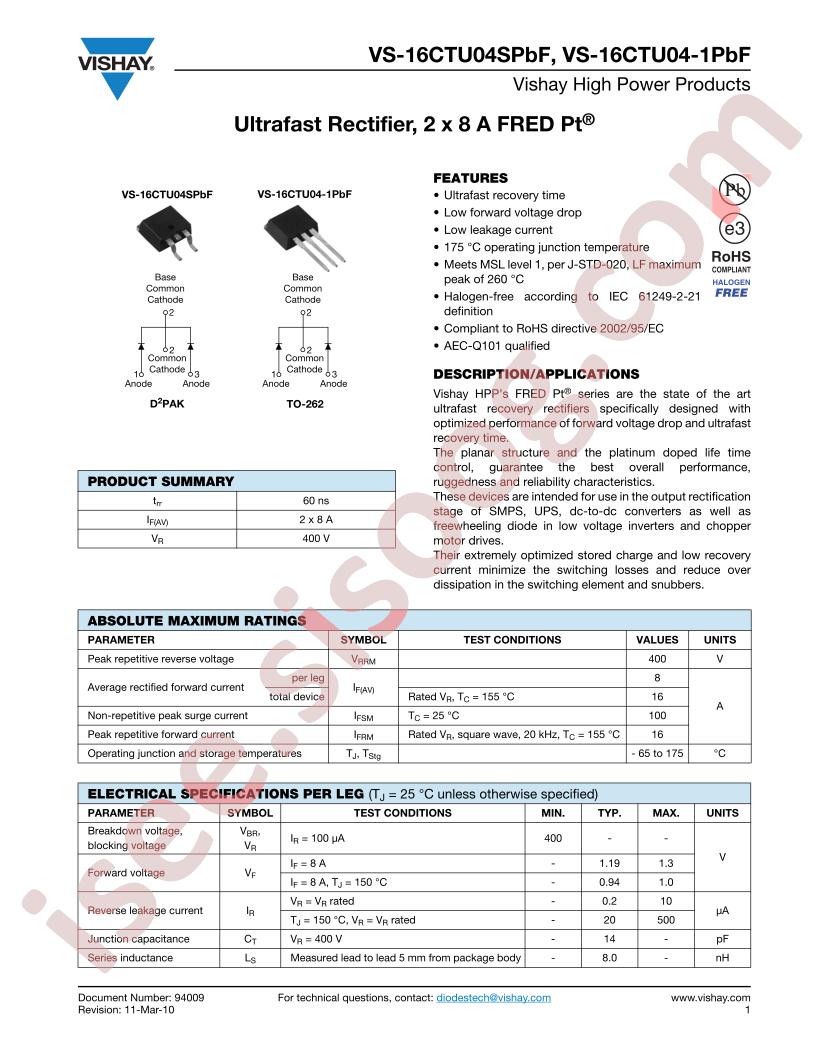 16CTU04-1PBF