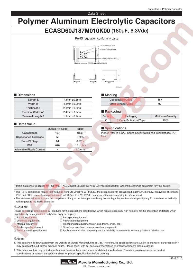 ECASD60J187M010K00