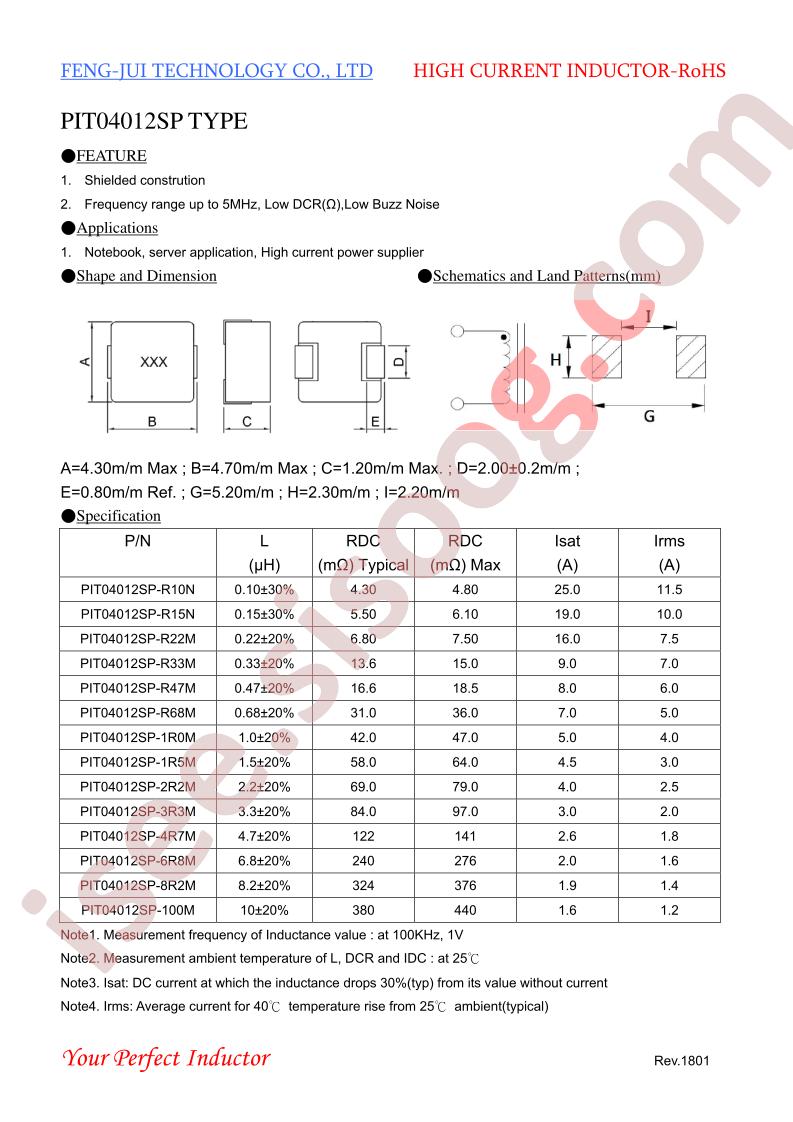 PIT04012SP-100M