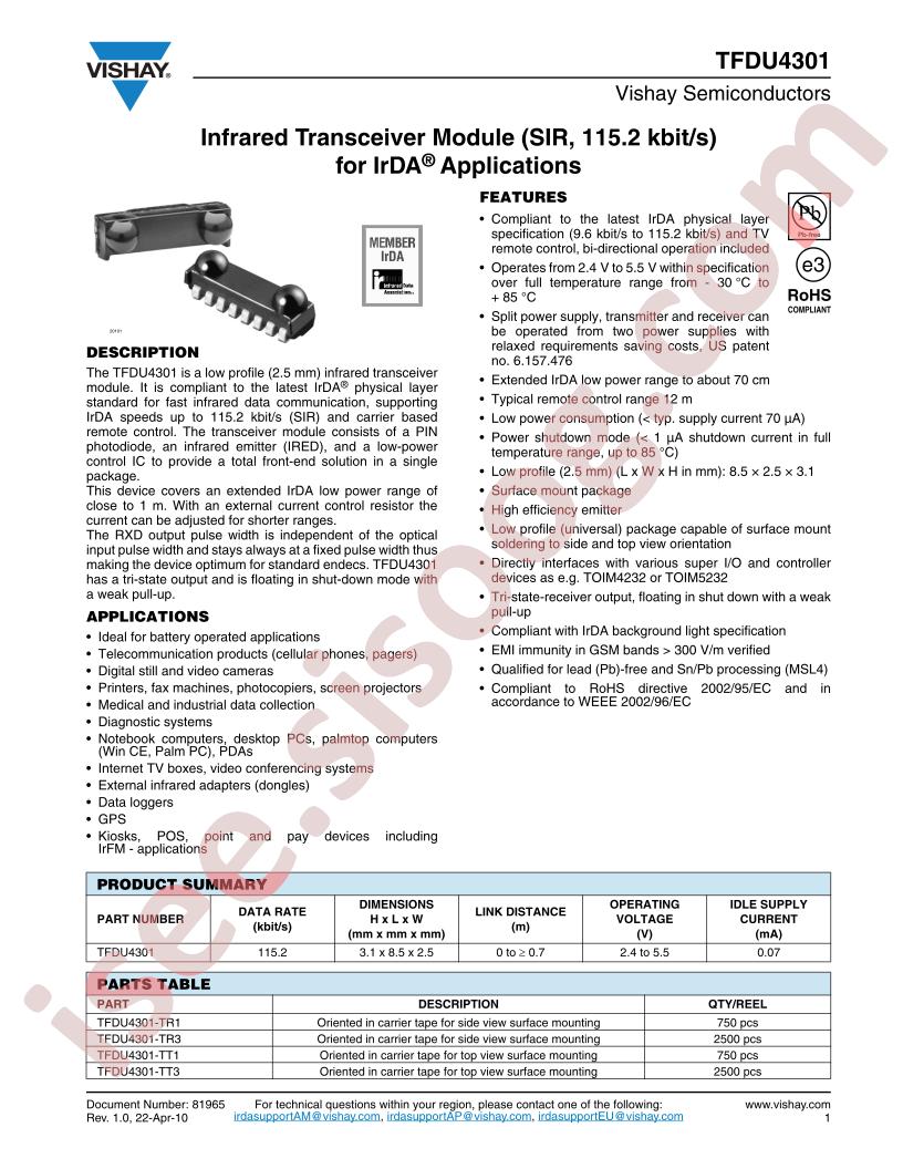 TFDU4301-TR3