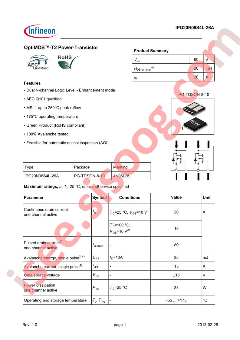 IPG20N06S4L-26A