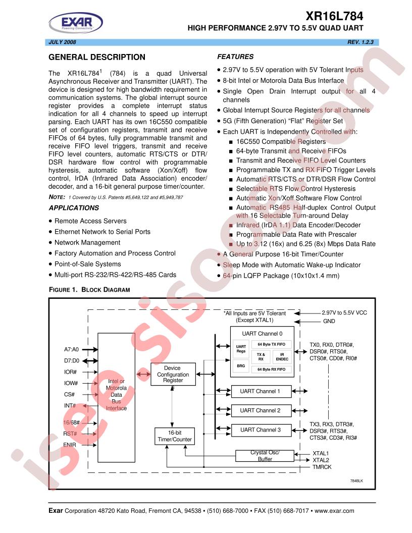 XR16L784CV