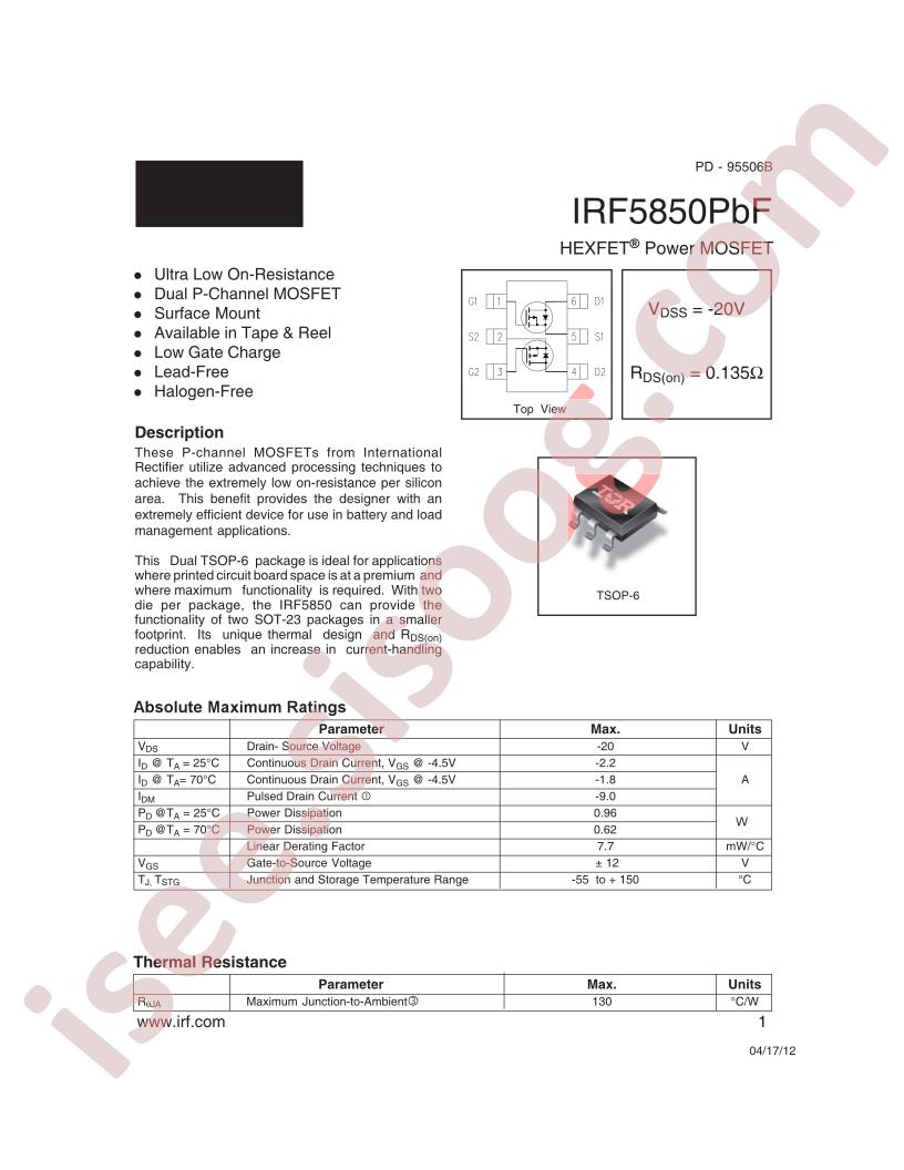 IRF5850TRPBF