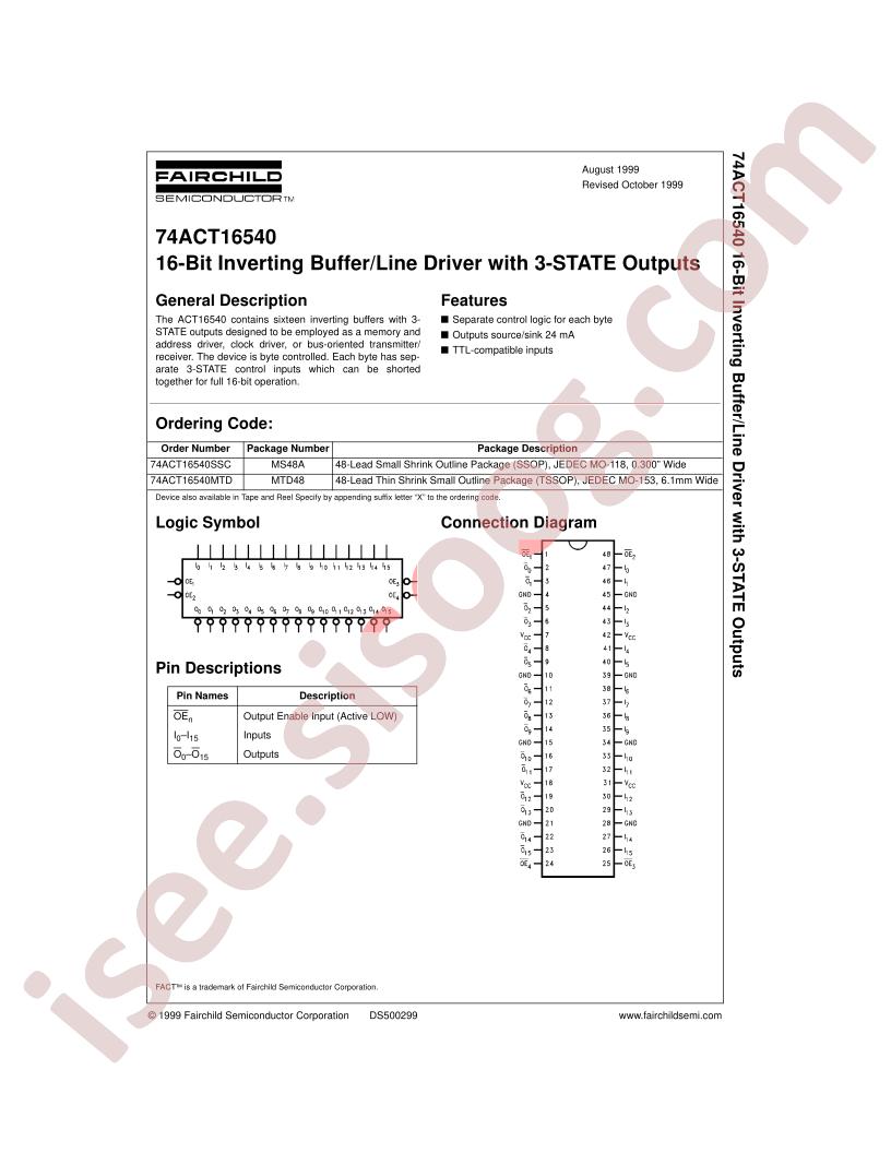 74ACT16540DL