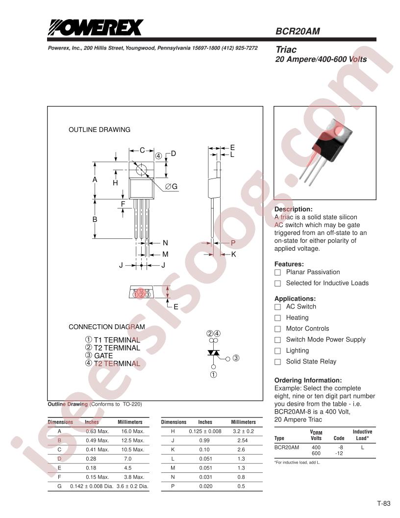 BCR20AM-12L