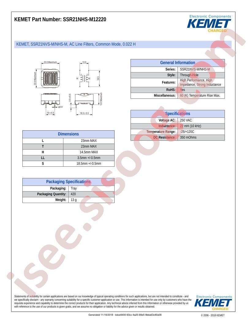 SSR21NHS-M12220