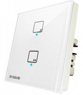 کلید لمسی 2 پل GSN مدل شینا رنگ سفید