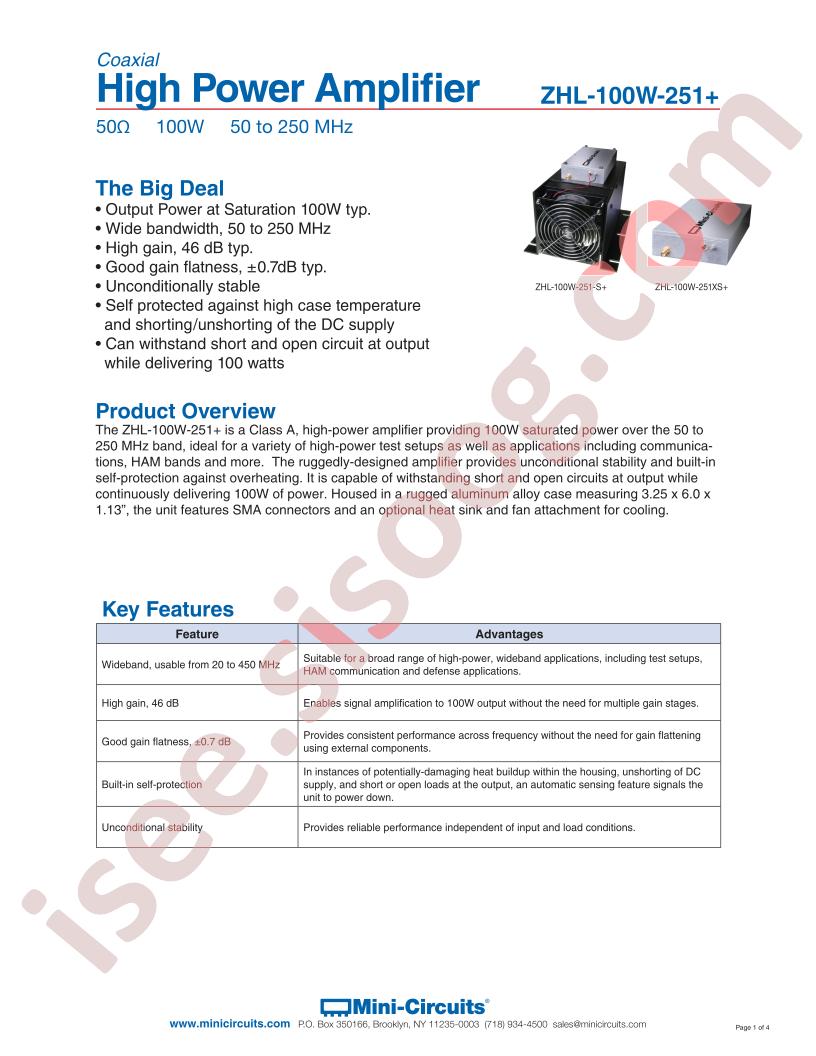 ZHL-100W-251-S+