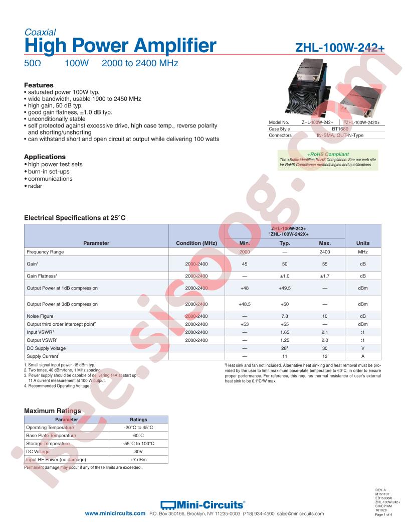 ZHL-100W-242X+