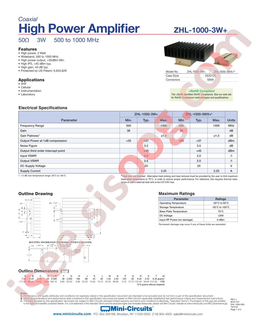 ZHL-1000-3WX+