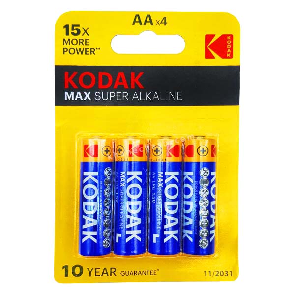 باتری قلمی مکس سوپر آلکالاین کداک (بسته 4 عددی)