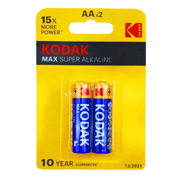 باتری قلمی مکس سوپر آلکالاین کداک (بسته 2 عددی)