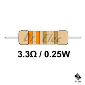 مقاومت 3.3 اهم 0.25 وات (حداقل خرید 50 عدد)