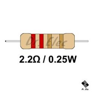 مقاومت 2.2 اهم 0.25 وات (حداقل خرید 50 عدد)