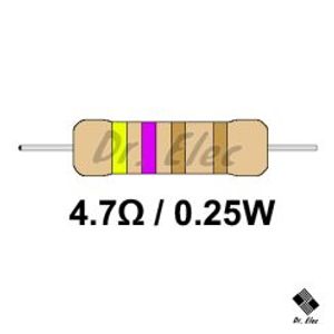 مقاومت 4.7 اهم 0.25 وات (حداقل  خرید 50 عدد)