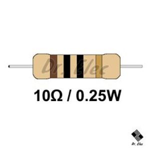 مقاومت 10 اهم 0.25 وات (حداقل خرید 50 عدد)